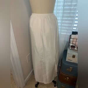 Elegant White Women's Slip with lace slit